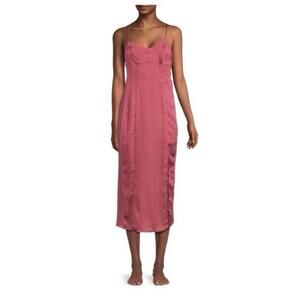 NWT Free People Intimately City Cool Midi Slip Dress Sz Small Venetian Red Silky